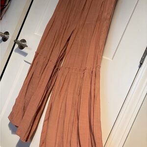 Strapless flowy jumpsuit burnt orange